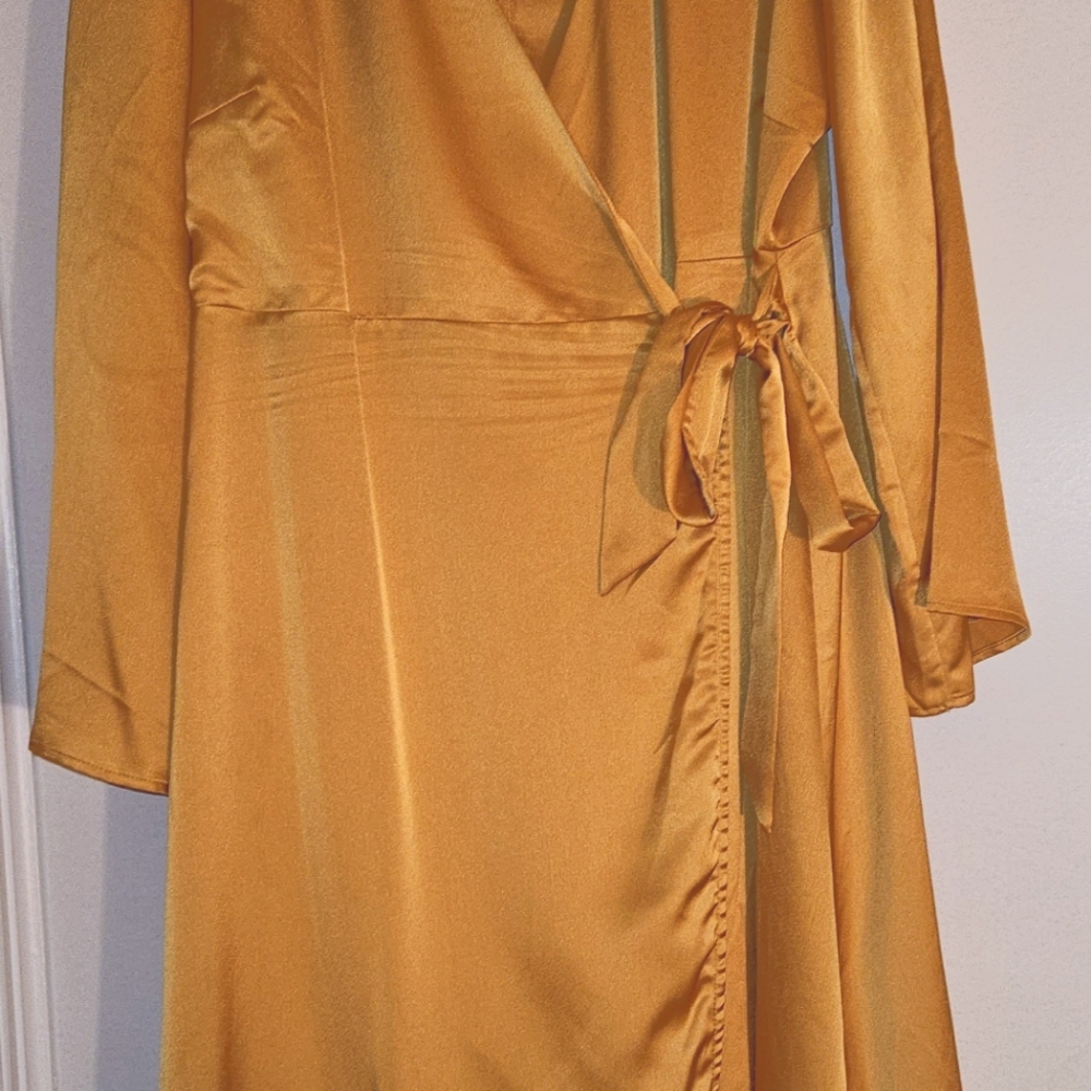 Lost Ink Satin Wrap Dress